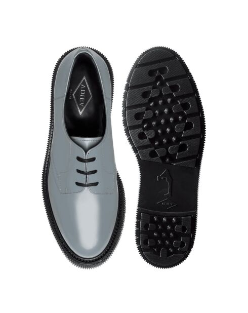 Derbies en cuir gris