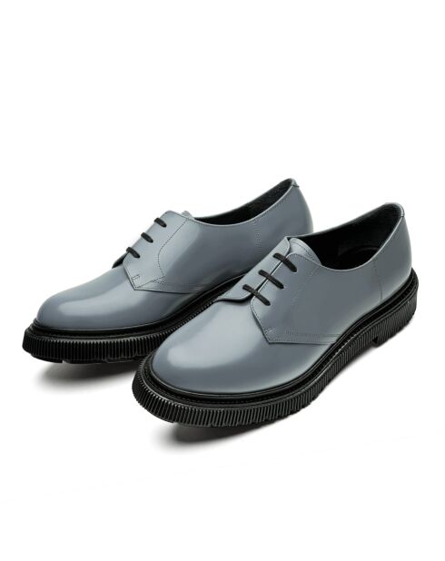 Derbies en cuir gris