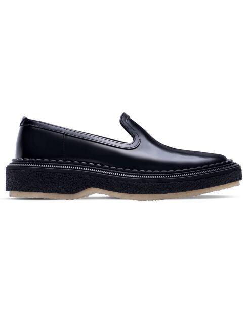 Chaussons en cuir de veau noirs