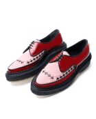 Creepers en cuir rouge/rose