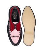 Creepers en cuir rouge/rose