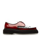 Creepers aus Leder in Rot/Blau/Schwarz