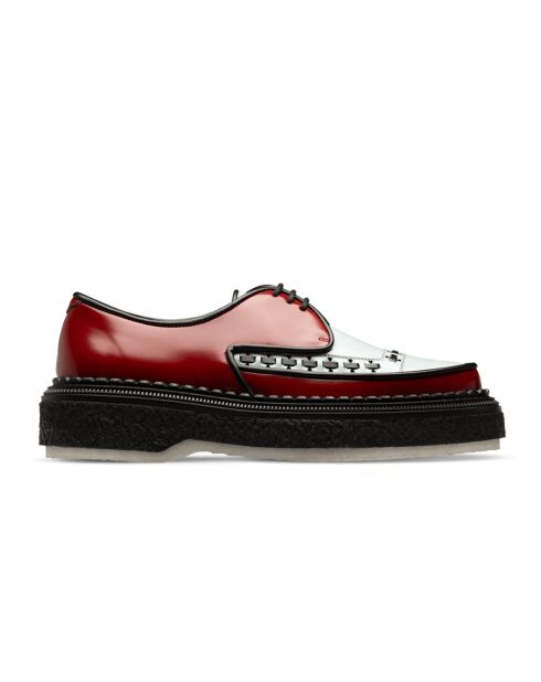 Creepers en cuir rouge/bleu/noir
