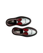Creepers aus Leder in Rot/Blau/Schwarz