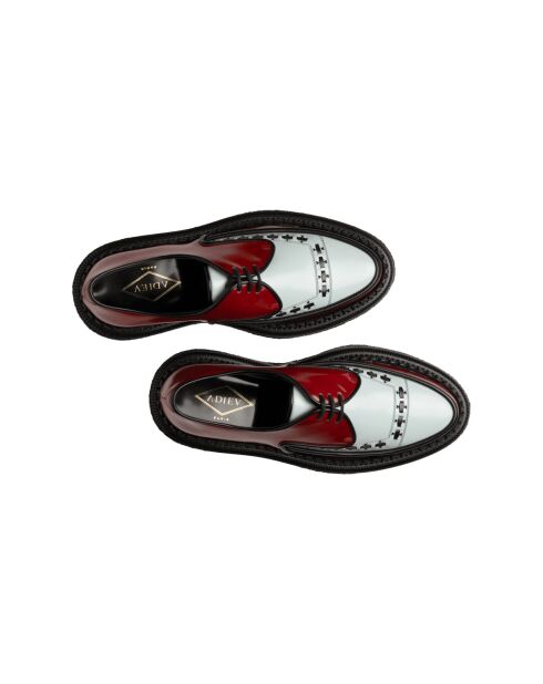 Creepers en cuir rouge/bleu/noir