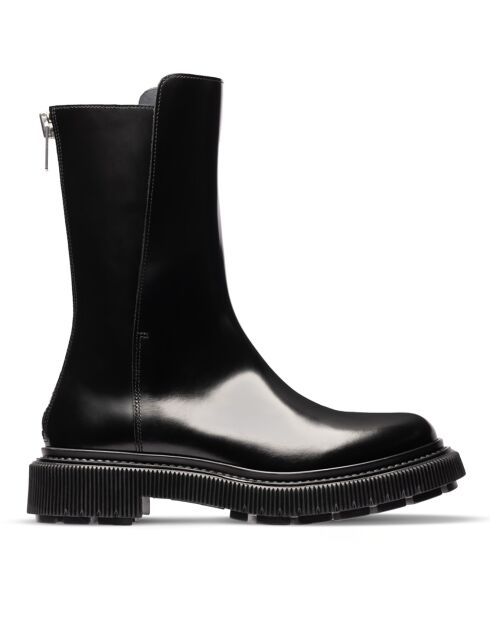 Bottes hautes en cuir de veau noires
