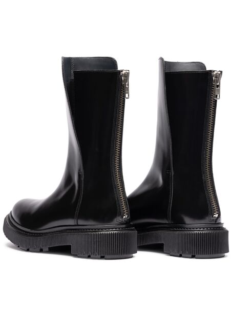 Bottes hautes en cuir de veau noires