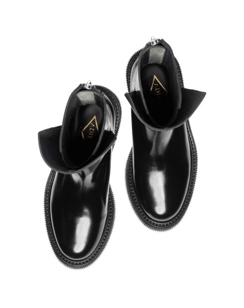 Bottes hautes en cuir de veau noires
