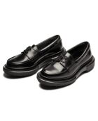Derbies bateau en cuir noirs