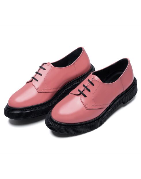Derbies en cuir roses
