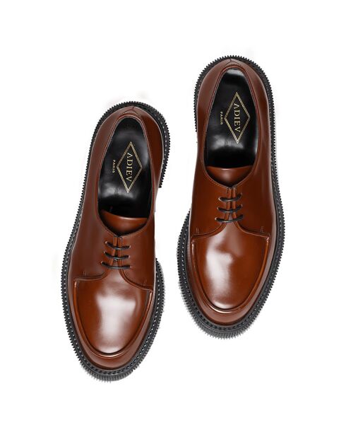 Derbies en cuir de veau marron