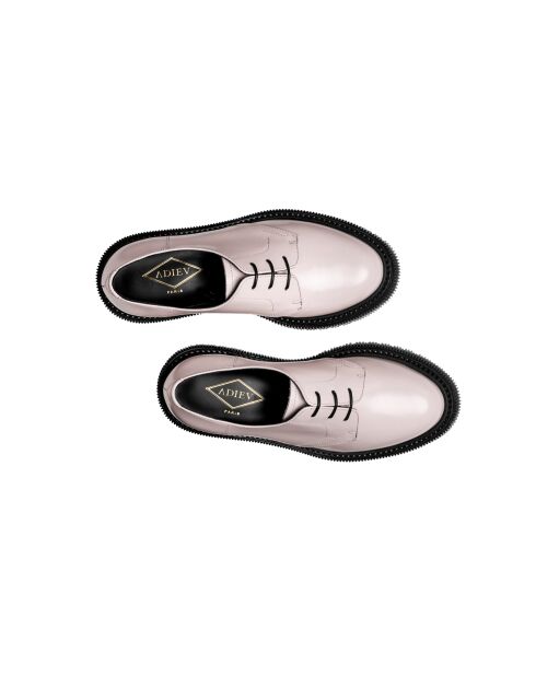 Derbies en cuir rose pâle