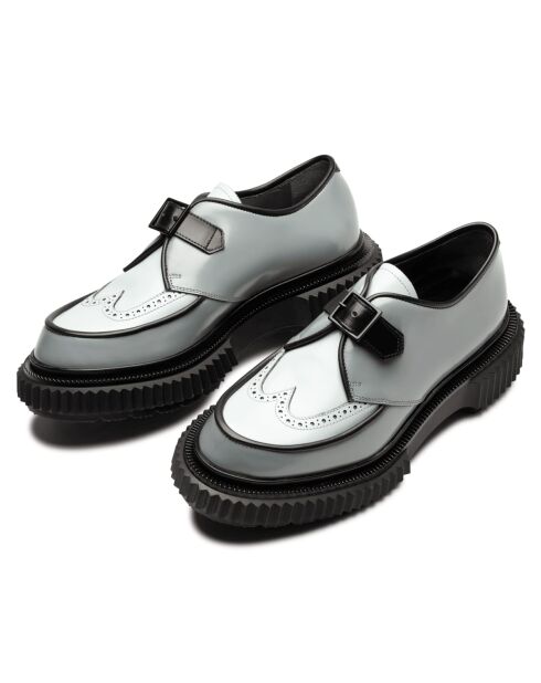 Derbies à boucle en cuir bleu/noir