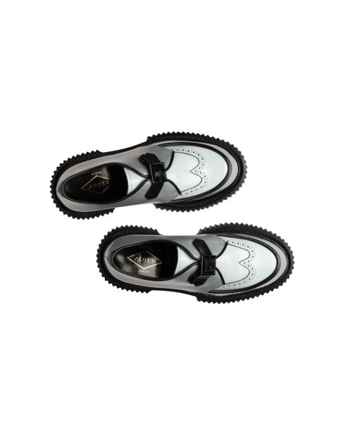 Derbies à boucle en cuir bleu/noir