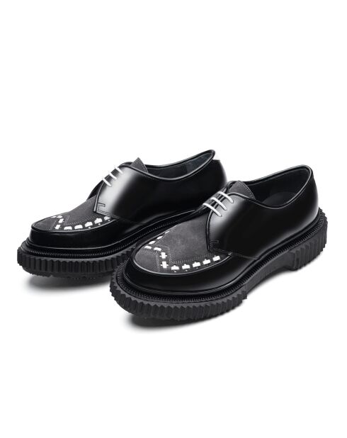 Derbies noir/asphalte/ivoire