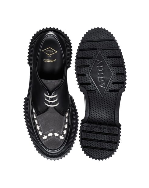 Derbies noir/asphalte/ivoire