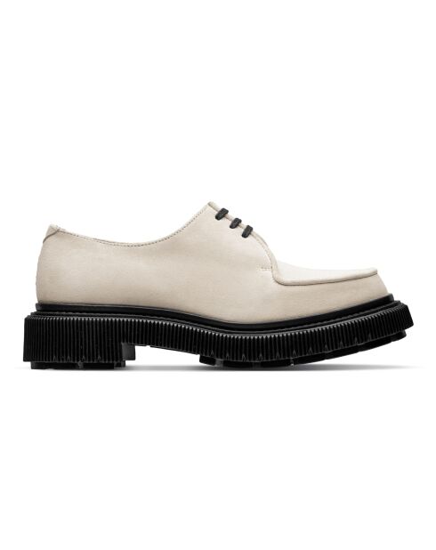 Derbies en cuir à lacets daim ivoire