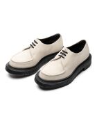 Derbies en cuir à lacets daim ivoire