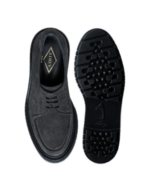 Derbies en cuir daim asphalte