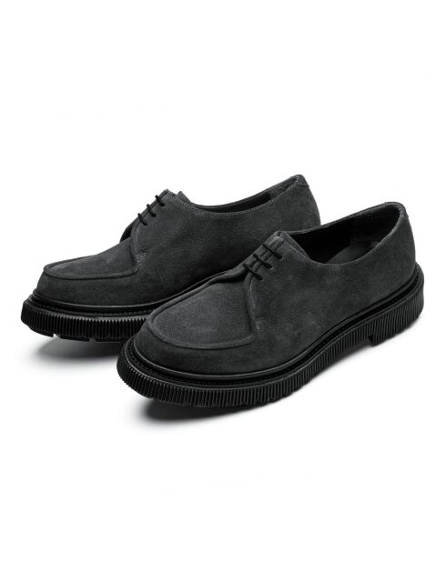 Derbies en cuir daim asphalte