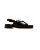 Sandales à boucle en cuir noires