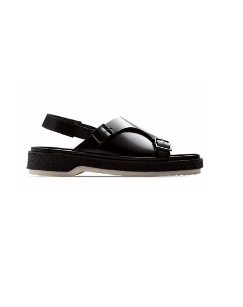Sandales à boucle en cuir noires