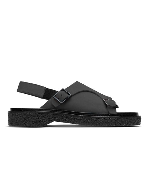 Schwarze Wildledersandalen mit Schnalle