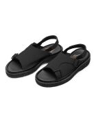 Sandalias negras de ante con hebilla