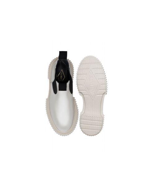 Chelsea-Stiefel aus elfenbeinfarbenem