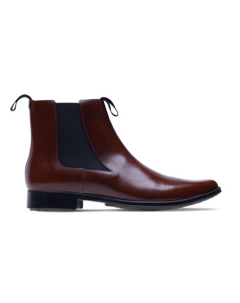 Bottines chelsea en cuir bordeaux