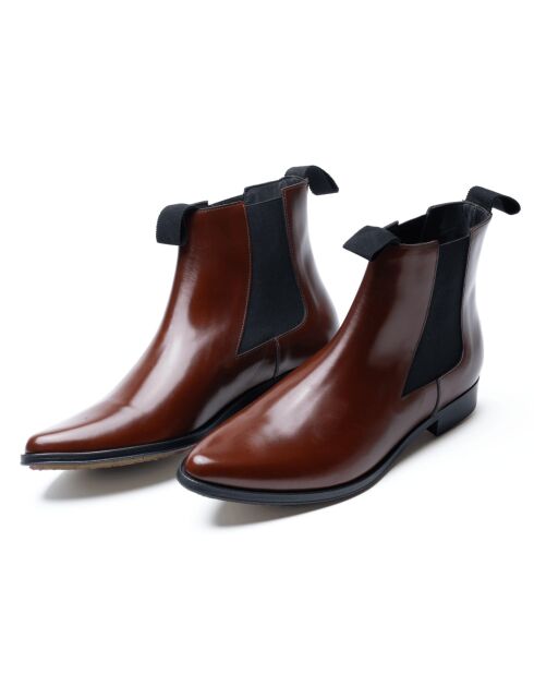 Bottines chelsea en cuir bordeaux