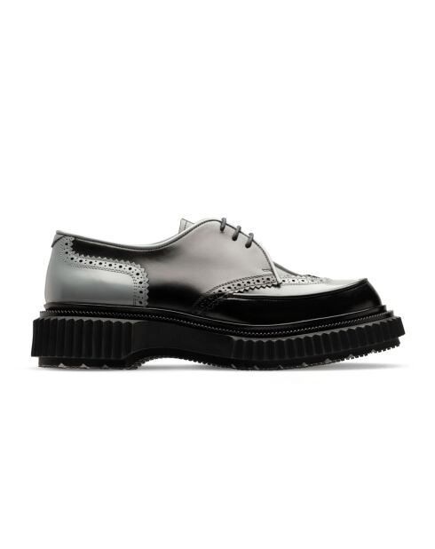 Derbies en cuir gris/noir