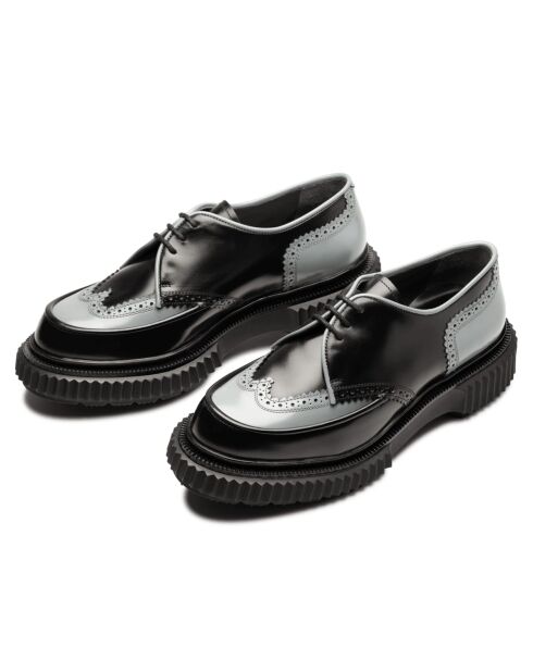 Derbies en cuir gris/noir