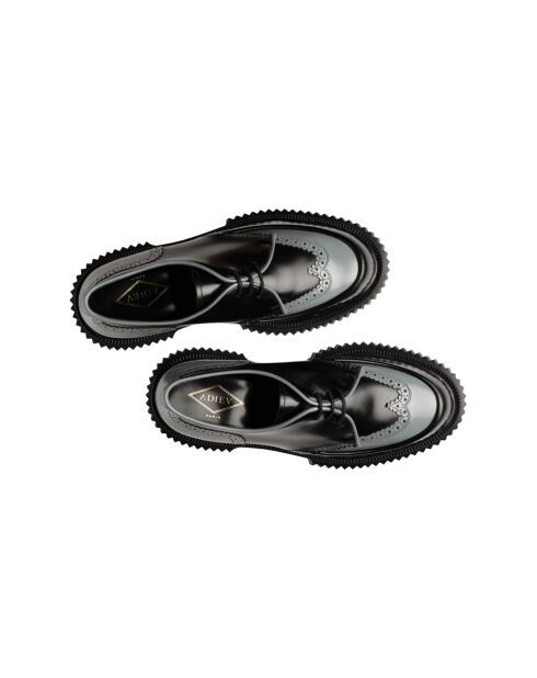 Derbies en cuir gris/noir