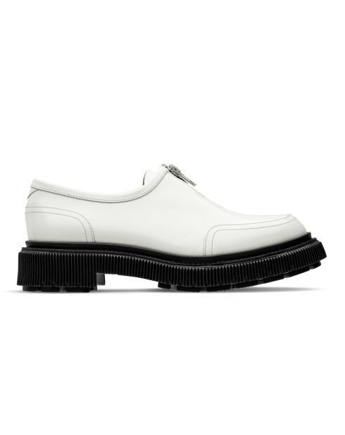 Derbies en cuir à fermeture éclair ivoire