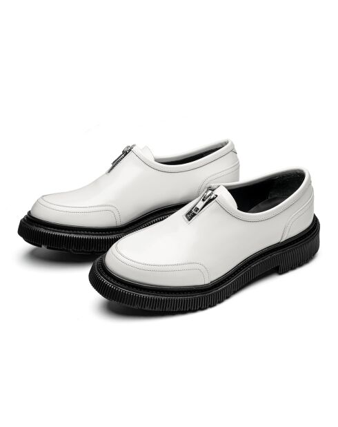 Derbies en cuir à fermeture éclair ivoire