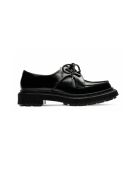 Derbys aus schwarzem Leder