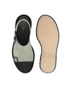 Sandalias con hebilla de piel gris gamuza