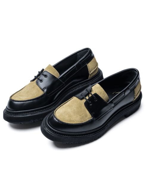Derbies bateau en cuir noirs