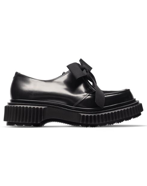 Derbies à nœud en cuir de veau noires