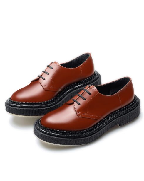 Derbies en cuir rouille