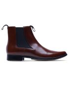 Botas Chelsea de piel de becerro burdeos