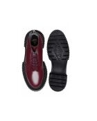 Botas de piel burdeos con cordones y cremallera