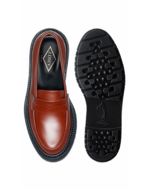 Mocassins en Cuir de Veau marron/doré