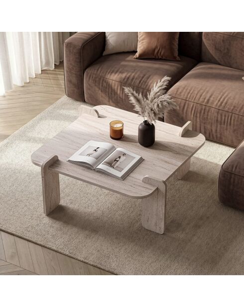 Salontafel Marais travertijn - 117x35x117 cm