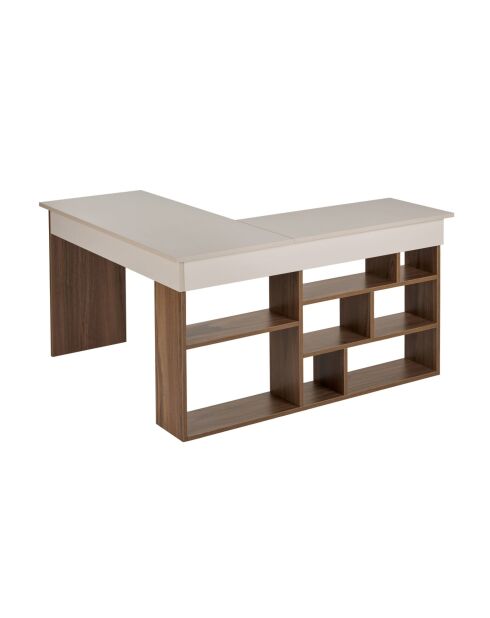 Bureau Vesper cachemire/noyer - 130x72x120 cm