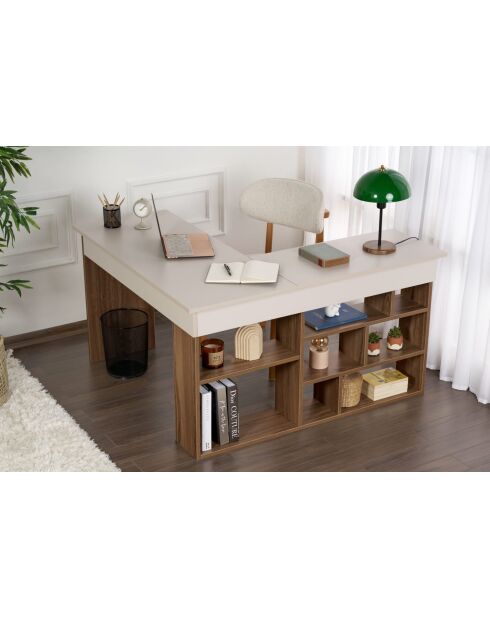 Scrivania Vesper in cashmere/noce - 130x72x120 cm
