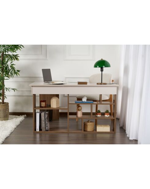 Scrivania Vesper in cashmere/noce - 130x72x120 cm