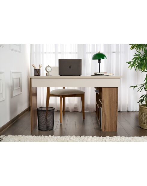 Scrivania Vesper in cashmere/noce - 130x72x120 cm