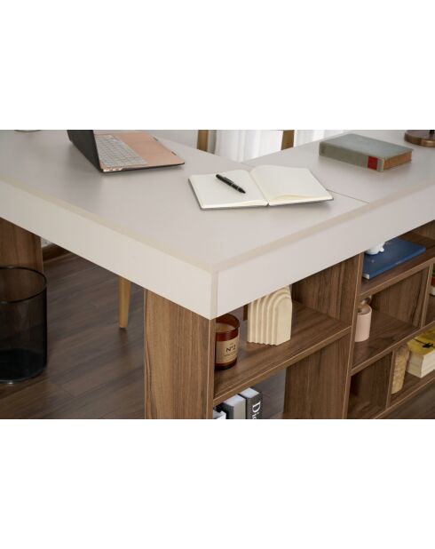 Scrivania Vesper in cashmere/noce - 130x72x120 cm
